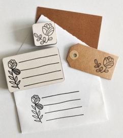 Stempel adresregels bloem