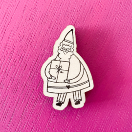 Stempel kerstman met pakje