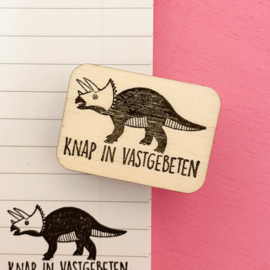 Stempel triceratops - knap in vastgebeten