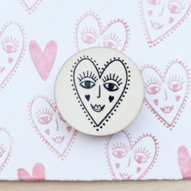Stempel hart gezicht