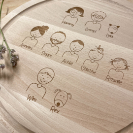 Ontbijtplank rond gezin gepersonaliseerd