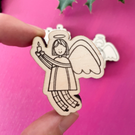 Stempel engel met kaarsje