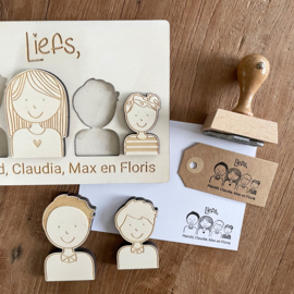 Houten puzzel familie gepersonaliseerd