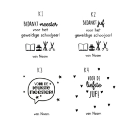 kist M gepersonaliseerd - thema juf / meester