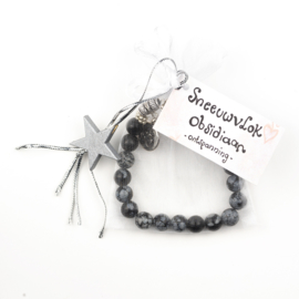 Armband Sneeuwvlok Obsidiaan-Ontspanning