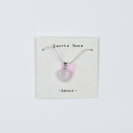 Collier Quartz rose- Amour