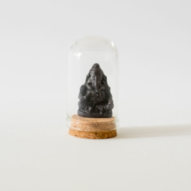 Ganesh im mini-Glockenglas Holz