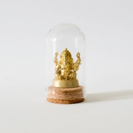 Ganesh im mini-Glockenglas Stahl