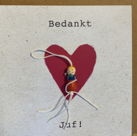 Wenskaart bedankt juf