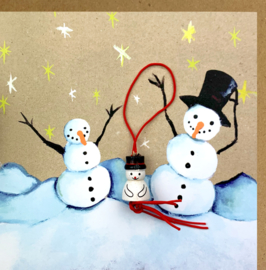 Kerst kaart kraft sneeuwpop