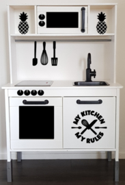 My kitchen my rules sticker speelgoed keukentje