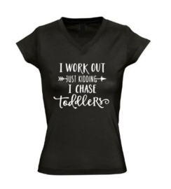 Dames T'shirt I WORK OUT