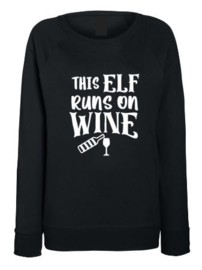 Kerst Sweater THIS ELF RUNS ON WINE