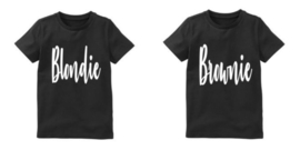 Twinning shirts BLONDIE EN BROWNIE kind