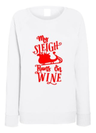 Kerst Sweater MY SLEIGH RUNS ON WINE