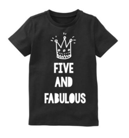 Verjaardagsshirt Five and fabulous