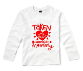 Valentijns shirt My hearts belong to mommy