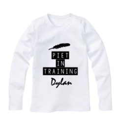 Sinterklaas shirt PIET IN TRAINING MET EIGEN NAAM