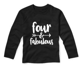 Verjaardagsshirt FOUR AND FABULOUS