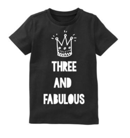 Verjaardagsshirt Three and fabulous