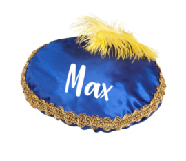 Pietenmuts met naam blauw