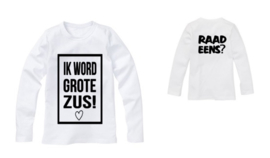 Shirt ik word grote zus! zwangerschap aankondiging