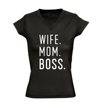 Dames T'shirt WIFE MOM BOSS