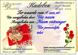 Kadobon Beautycenter Breukelen. Waarde naar keuze