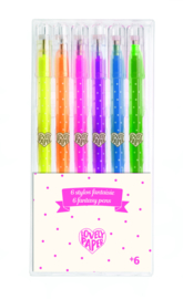 DJECO Lovely Paper - 6 Neon Gel pennen