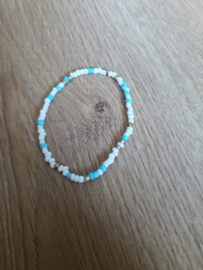 Armband - random bead - gold/ blue