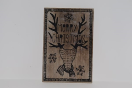 Postkaart hout Merry Christmas