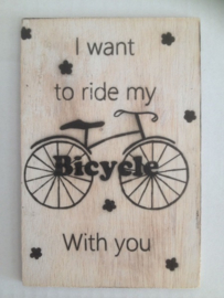Postkaart I want to ride my bicycle with you
