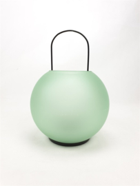Glass Lantern 18x27cm Soft Green