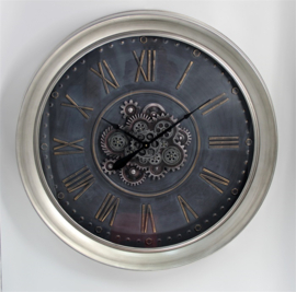 Gear Clock Silver Edge Dia101*13cm