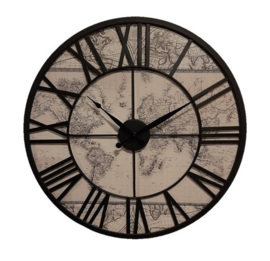 Metal Clock Vintage Worldmap 57*5*57cm