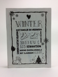 Tekstbord 30x40 cm rand Winter
