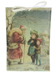 Geurzakje Kerstman wandelstok (kaneel)17x11,5cm