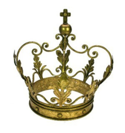 Kroon goudkleurig metaal Ø29xH29cm