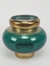 Glass Lampion Green Luster 15*16cm