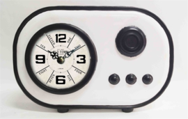 Vintage white/black standing clock 25.5x8.5x18.5cm