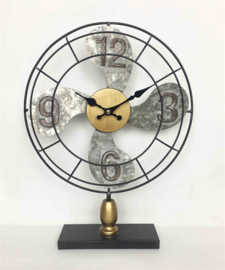 Metal Fan clock with digit dia30.5x7.5x39.5cm