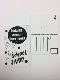 Postkaart hout Bere-leuke schooljaar
