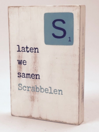Tekstblok 10x15 2 cm dik Scrabbelen