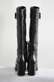 Geox - Zwart lederen laarzen met gesp - 39,5