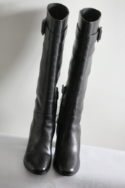 Geox - Zwart lederen laarzen met gesp - 39,5