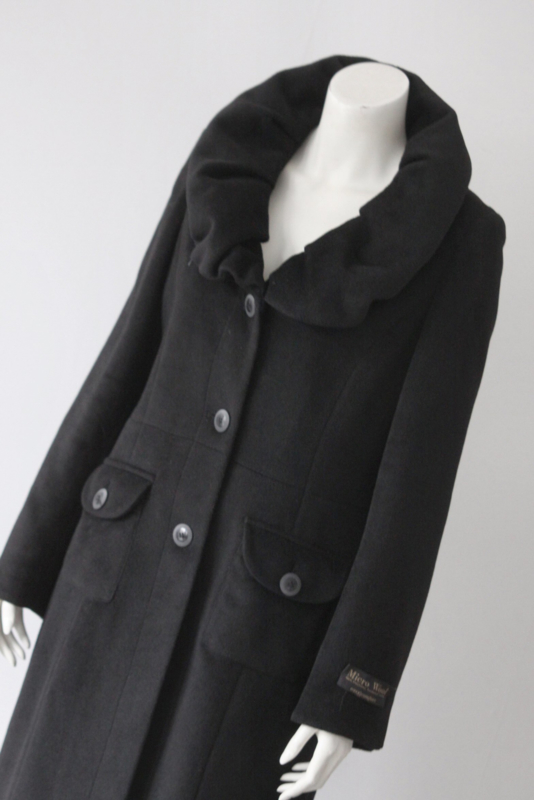 zone Harde wind werkelijk Easy Comfort - Zwarte winter mantel met grote kraag - Mt 40 | NEW IN |  Galamini Store