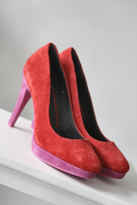 beetje stereo vlot Nieuw! Black by Manfield - Rood roze suede pumps - Mt 40 | NEW IN |  Galamini Store