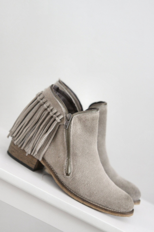 Verwonderend Online Shoes - Grijs suede enkellaarsjes met franje - Mt 38 | NEW SR-34