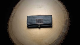 Kavatza Roll Pouch Black Leather, Large (Classic)