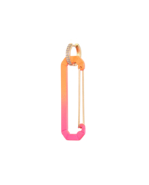 Lange Bonne Oorbel Neon Oranje & Roze